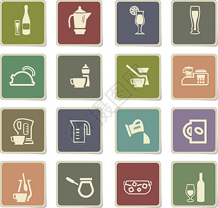 茶叶淘宝图饮料图标 se 的器具水壶茶叶咖啡机电热玻璃用具混合器瓶子咖啡杯子插画