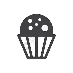 燕麦蛋糕巧克力蛋糕单色面包店图标插画