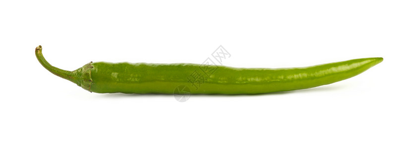 绿色新鲜辣椒青辣椒 特写在白色上香料蔬菜食物烹饪背景图片
