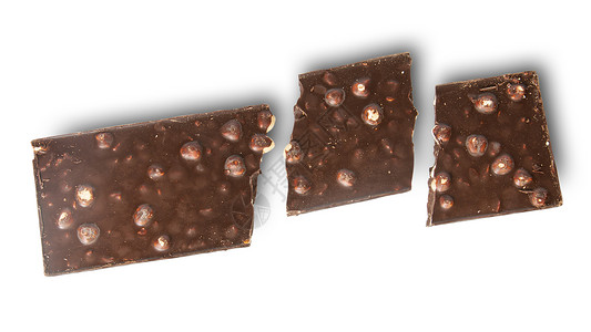 黑色巧克力碎砖 带整片栗子背景图片