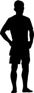 英俊年轻男子白色背景上的黑色剪影男子站立人男生男人男性插图商业商务冒充公司身体衬衫设计图片