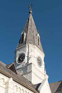 荷兰新贝塞斯德归国教会的钟塔高清图片