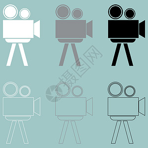 Cine放映机或电影放映机图标背景图片