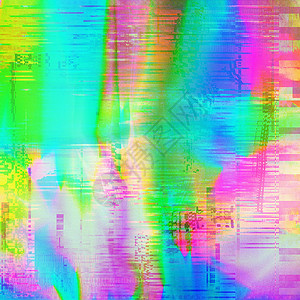 多彩故障抽象背景噪音装饰失真风格辉光电脑正方形电视屏幕墙纸背景图片