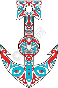 西北海岸艺术文化图腾设计形式雕塑原住民艺术品插图装饰部落背景图片