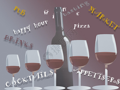 葡萄酒酒吧广告海报背景图片