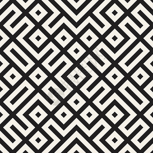 具有对称线格的几何民族背景 矢量抽象无缝模式几何学条纹插图织物马赛克打印白色艺术国家包装背景图片