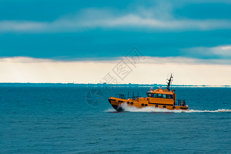 水救不了点火橙色领航船蓝色全体救援船运海岸海岸线工艺引擎汽艇运输背景