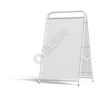 街道广告亭 空空间路标展示广告梯子白色促销帆布展览形状商业背景图片
