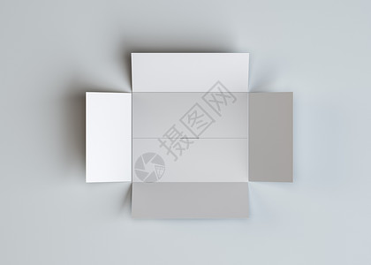 白空打开的纸板套件对象小样空间灰色盒子阴影背景3d背景图片