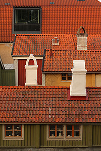 Kalmar的老旧房屋背景图片