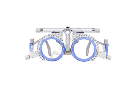 蓝色眼镜眼镜检查眼镜闭合镜片考试眼睛医疗工具测试光学乐器配镜师治疗背景