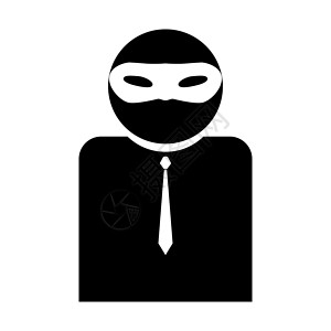 名侦探柯南戴着面具的男人隐姓埋名黑色图标插画