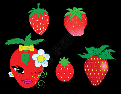 不同版本的草莓背景图片