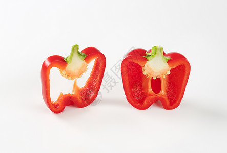 红辣椒食物横截面红色胡椒种子蔬菜背景图片