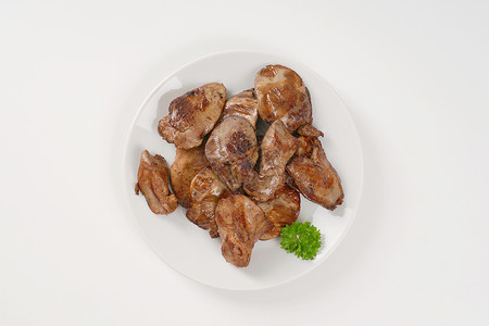 锅煎肝鹅肝食物美食高架鸡肝背景图片