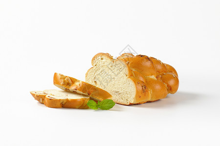 捷克圣诞面包瓦诺卡酵母葡萄干沙拉面包杏仁食物美食背景图片