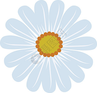 柔和的雏菊在平衡的蓝色和黄色中绽放-矢量图解背景图片