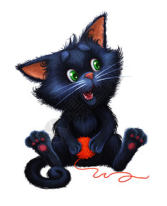 卡通爪子可爱的小咖喱小毛鸡猫微笑 - 卡通动物品格的马斯科特坐背景