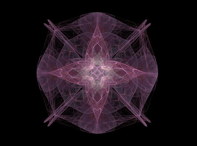 以 flowe 的形式用淡紫色抽象分形进行 3D 渲染数字化技术电脑艺术插图紫色背景图片