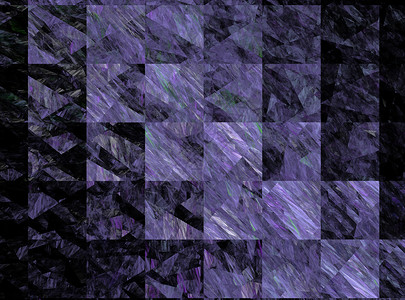 3D 在白方形中以紫分形条状马赛克交接背景图片