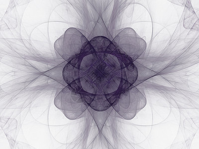 带有花卉图案的紫色抽象分形的 3D 渲染白色背景图片