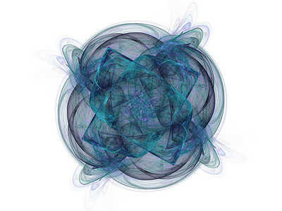 以分形形式呈现蓝色深色花卉图案的 3D 渲染背景图片