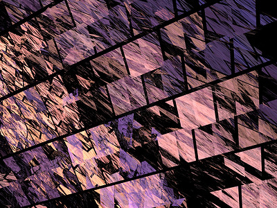 3D 与紫分形的斜面瓷砖相交背景图片