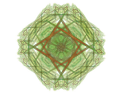 与绿色红色模式的抽象分形渲染钻石样本白色单元插图背景图片
