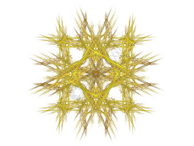 带有黄色图案的抽象分形钻石编织星星单元渲染白色插图样本背景图片