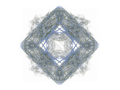 带有灰色花纹的抽象分形蓝色插图正方形白色样本单元渲染菱形背景图片