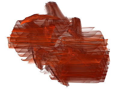 具有模糊波的抽象分形图案渲染海浪红色白色背景图片
