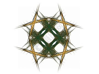 带有深绿色图案的抽象分形编织白色星星插图样本渲染单元背景图片