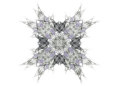 具有灰色花纹的抽象分形正方形渲染单元样本插图白色背景图片