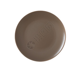 空白棕色板餐盘高架棕色纯色餐具轿跑车板夹层板陶器圆形背景图片