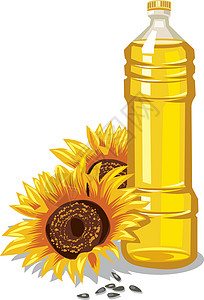 向日葵油瓶食物饮食种子养分农业瓶子健康液体插图烹饪插画