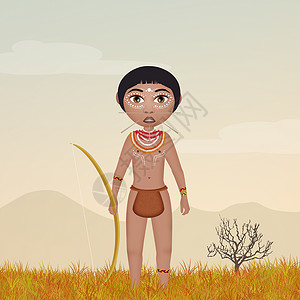 土著土著儿童婴儿文化荒野比赛部落插图孩子们第三世界孩子贫困背景图片