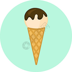 华夫饼蛋卷中的冰淇淋图标背景图片