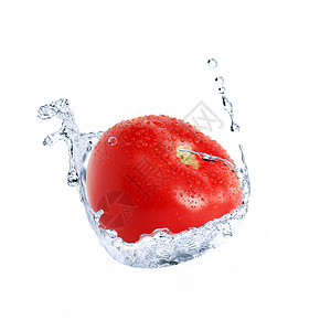 水蒸汽中的番茄背景图片