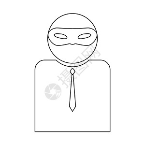 名侦探柯南蒙面的隐形人 黑色图标插画