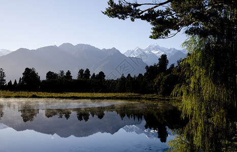 新西兰马西森湖公园风景国家旅行洋行首脑背景图片
