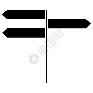 方向指路牌方向符号为黑色图标街道路牌路标指导艺术邮政交通旅行插画