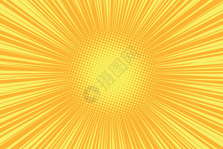 橙色光芒波普艺术漫画背景艺术天空插图流行音乐橙子矢量卡通片黄色复古射线背景图片