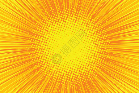 橙色光芒波普艺术漫画背景射线金子流行音乐黄色矢量卡通片橙子复古天空插图背景图片