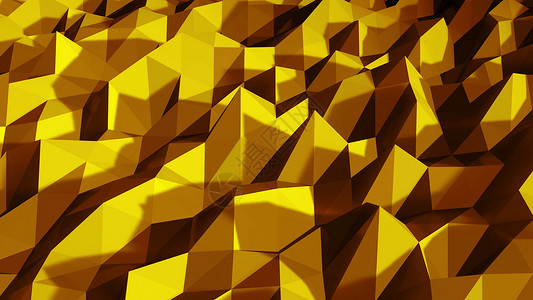 黄色几何三角形白色的多边形几何表面 计算机生成无缝循环抽象运动背景  4k 超高清 3840x216灰色三角形网络宽慰空白黄色几何学阴影动画片背景