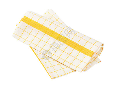 白巾和黄毛巾检查白色织物擦干棉布纺织品抹布黄色厨房用品背景图片