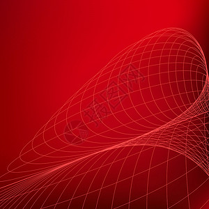 上帝视角看迪拜红色背景摘要 从视角看 曲线的几何形相异细线插画