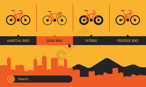 不同的自行车自行车车搜索橙色黄色黑色C型 C型背景图片