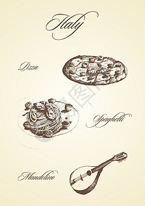 食物语意大利象征插画