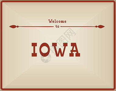 欢迎来到爱荷华州框架卡片标签款式艺术背景图片
